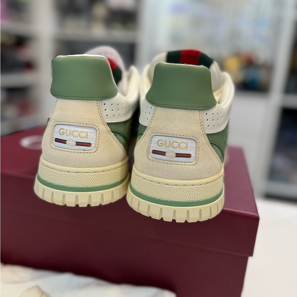 Gucci Canvas and Suede - Low Green and Cream Sneakers - SZ 10 Brand New! - Picture 6 of 10